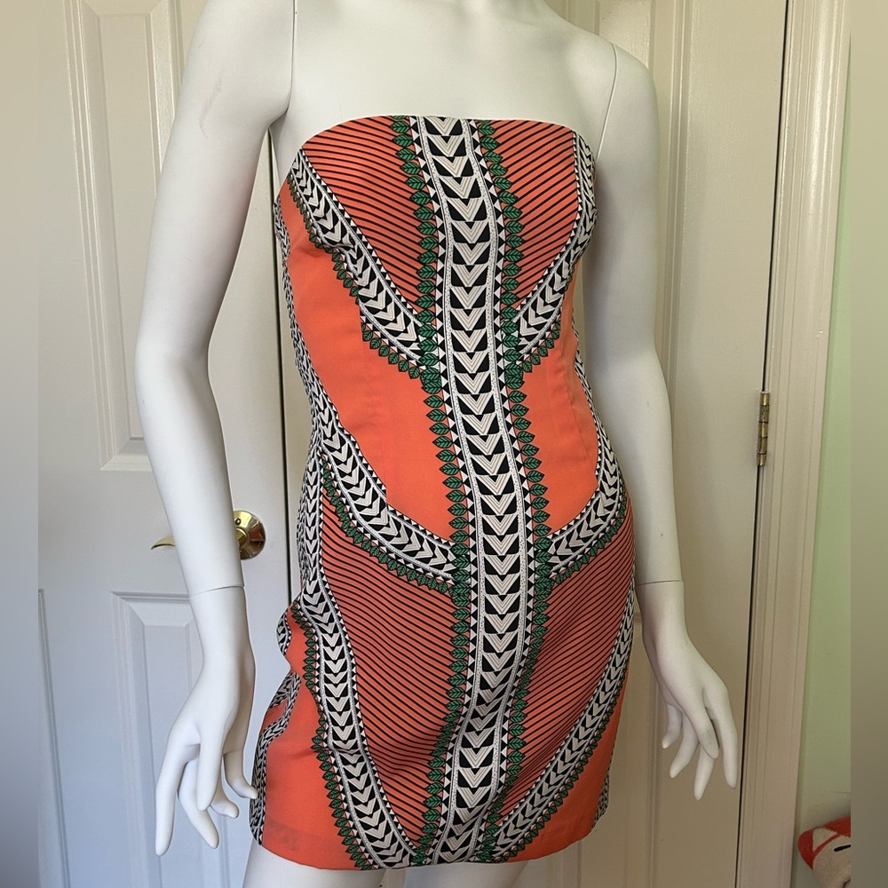 women’s Mara Hoffman strapless Aztec printed dress size 4
